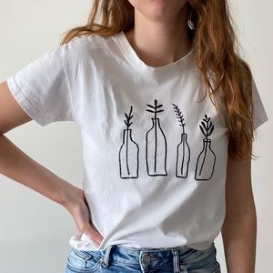 Bottle Plant Oversized Cotton Tee, size M